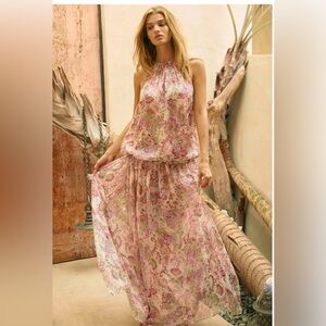 MISA LOS ANGELES CHIFFON MAXI DRESS tag is XS/SMALL NWT